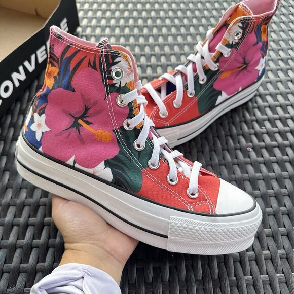 Converse CTAS Lift High Paradise Print Women's Shoes 563975C - Picture 4 of 15
